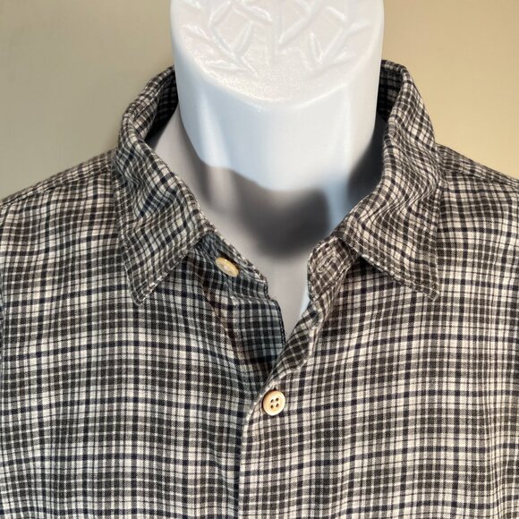 Faherty Men's gray and white plaid Mint Condition long sleeve shirt XL EUC - Picture 1 of 6